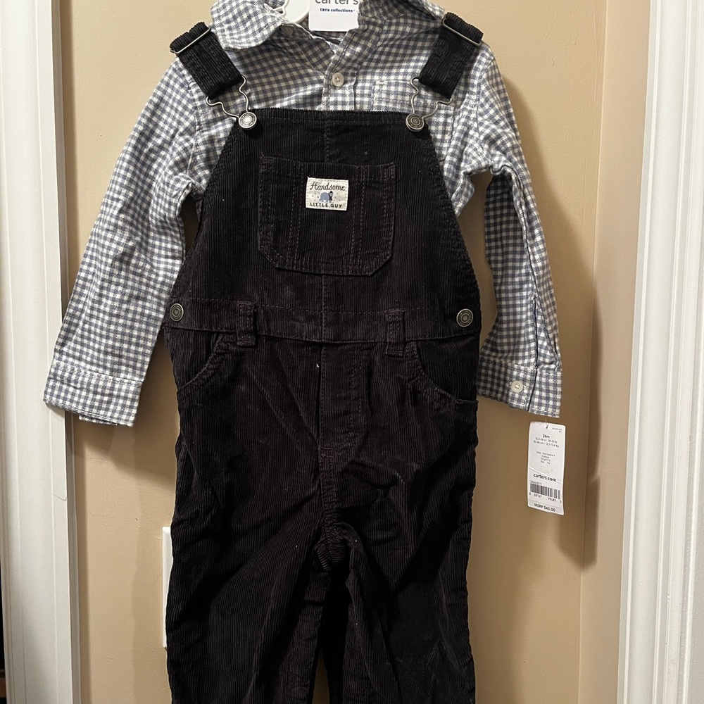 Carter’s 2 piece set 24 Months Overalls with shirt